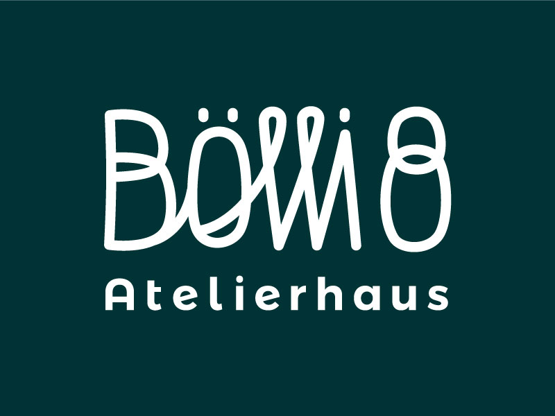 Logo für Atelierhaus bölli8: invertiertes Schriftlogo